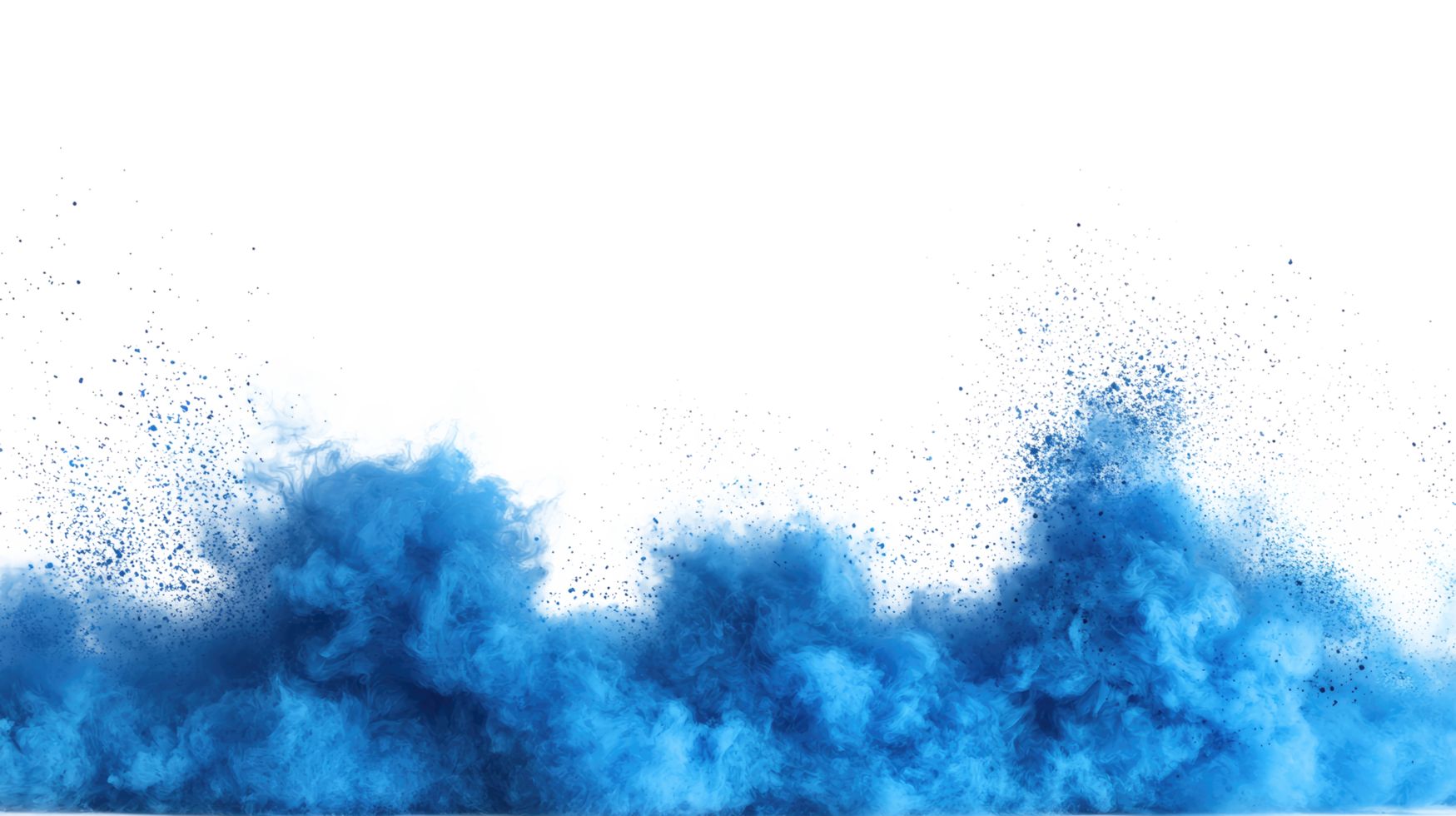 Vivid blue smoke blast, isolated on transparent background png