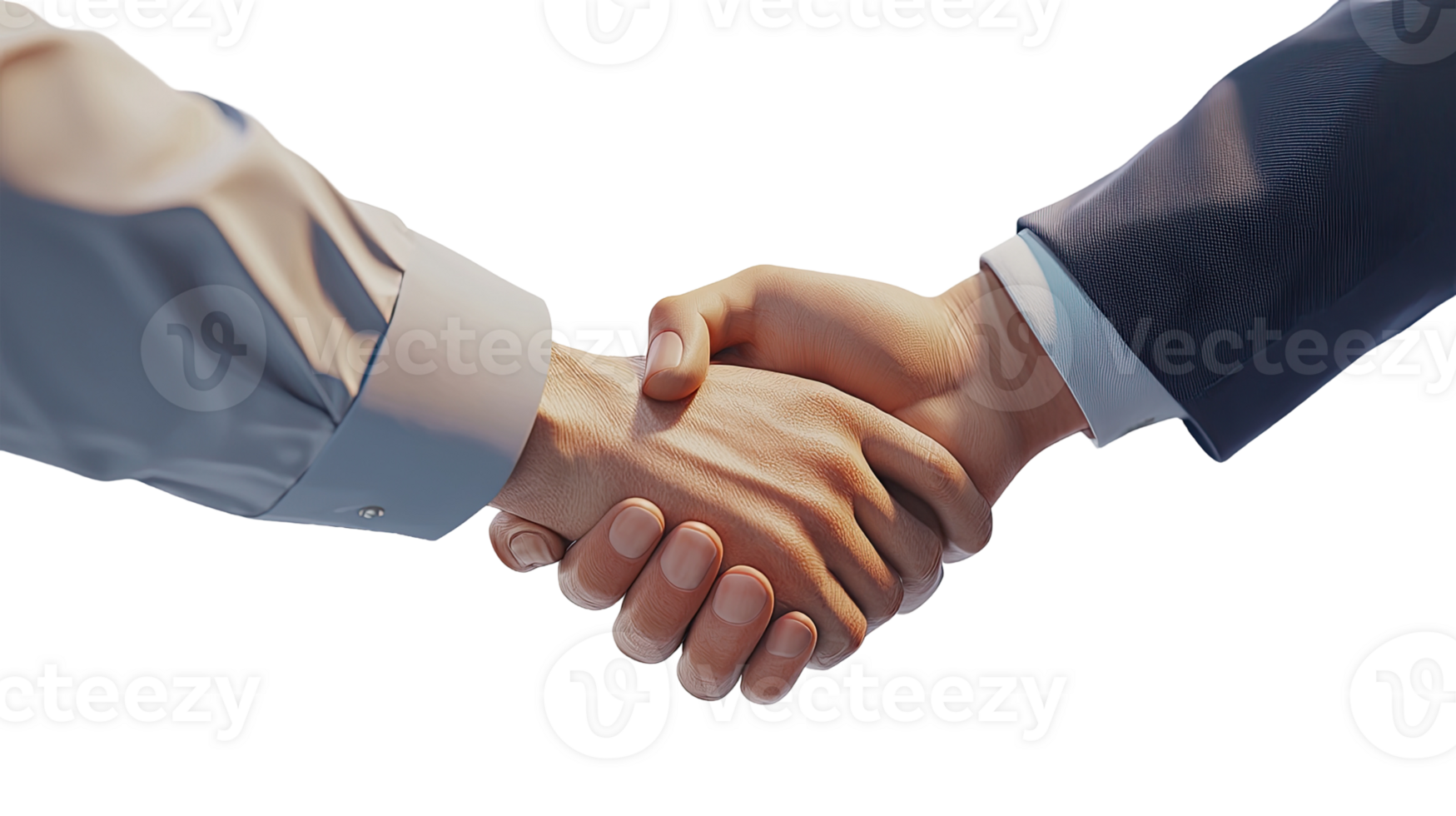 Professional handshake between two individuals, isolated on transparent background png