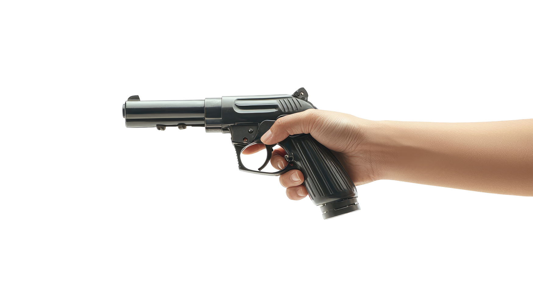 Black pistol, isolated on transparent background png