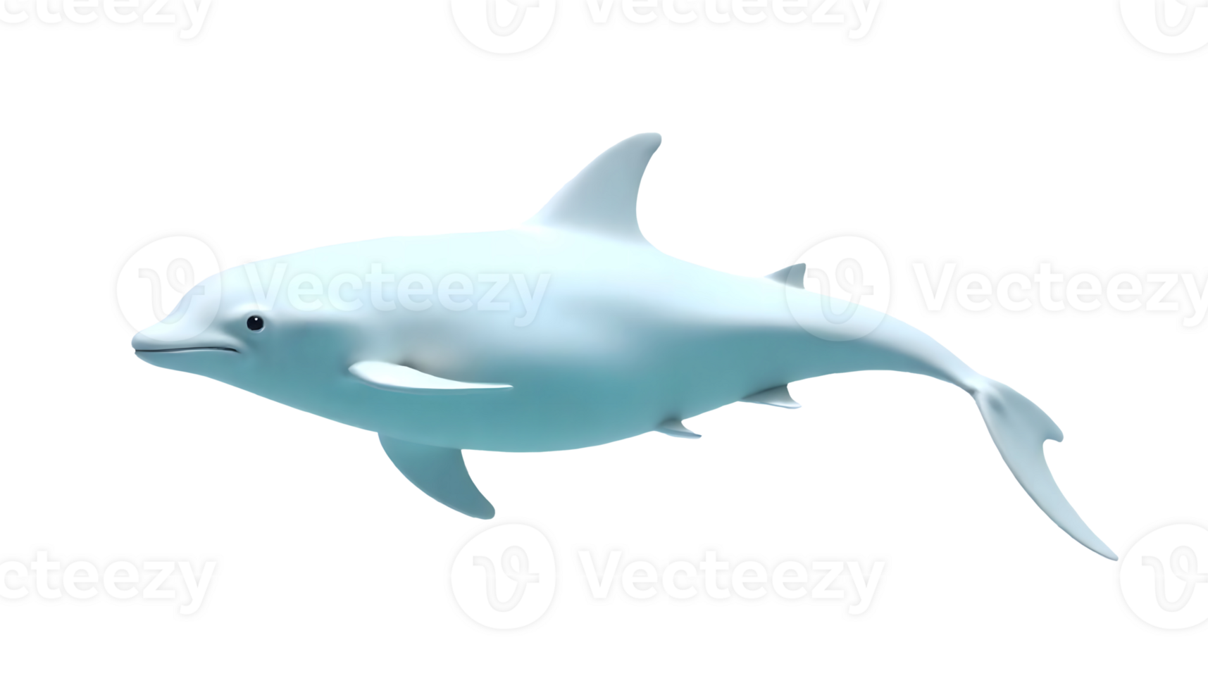 3D Rendered Dolphin Model Displayed In Swimming Position With Streamlined Body And Fins png