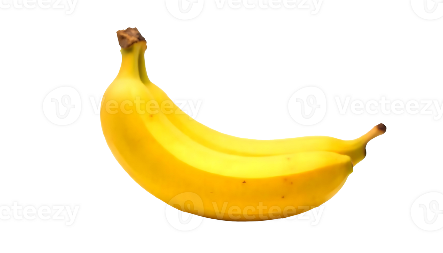 Fresh Yellow Banana Close Up with Smooth Texture and Natural Brown Stem png