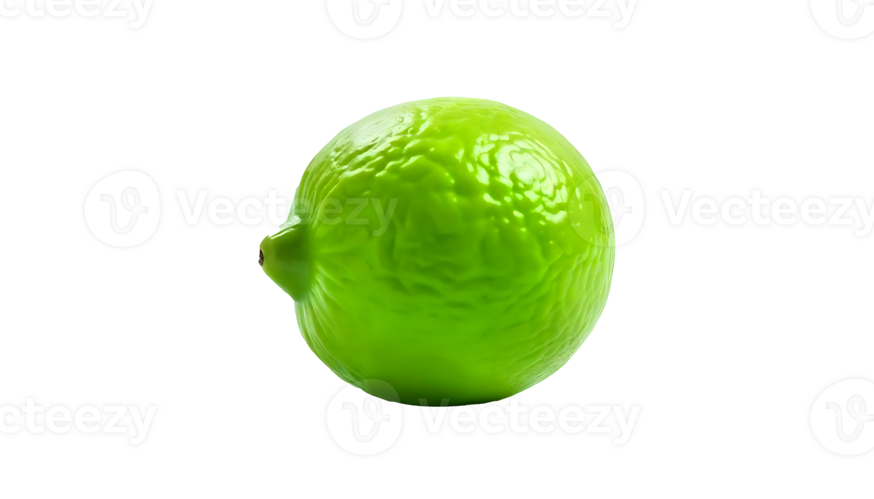 Vibrant Green Lime with Natural Texture and Stem png