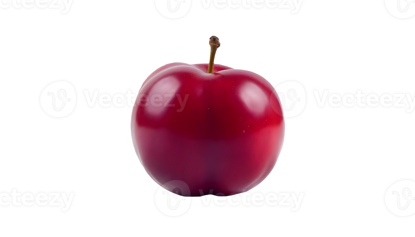 Ripe Plum Isolated with Natural Stem and Glossy Surface png