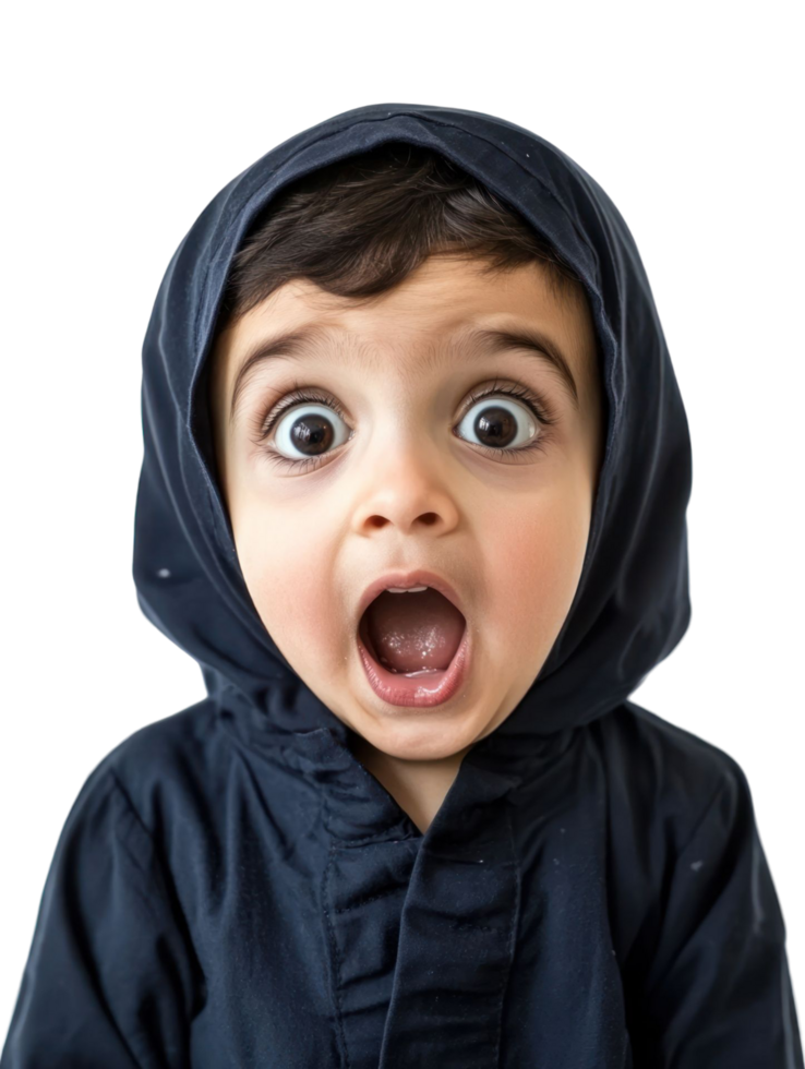 A young boy in a hoodie with his mouth open png