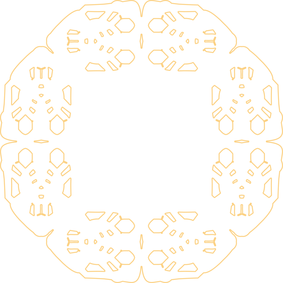 Circular geometric designs. Deep red and light gold color. Symmetrical patterns. Intricate line work. Abstract motifs. png
