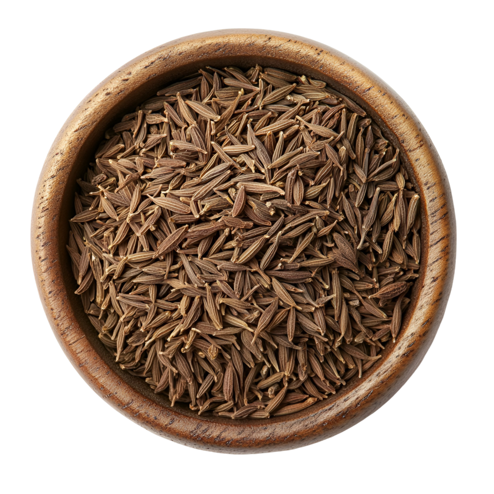 Dried Cumin Seeds In Bowl Transparent Background png