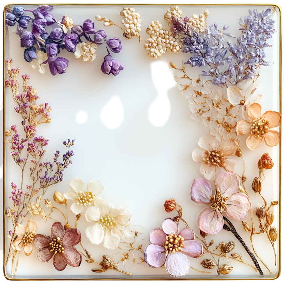 Elegant Floral Frame ,Transparent Background png
