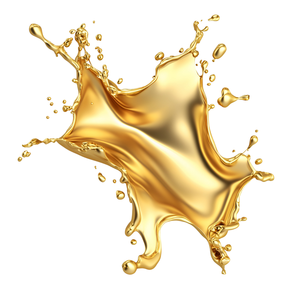 Golden Liquid Splash Transparent Background png