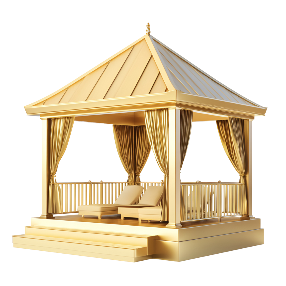 Wooden Tropical Hut With Palm Roof Transparent Background png