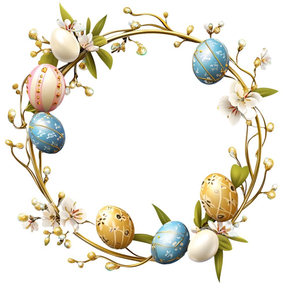 Realistic Easter Eggs Frame Transparent Background png