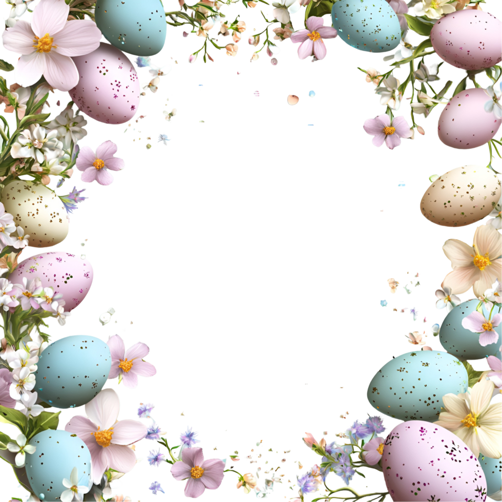 Festive Easter Eggs Frame ,with Transparent Background png