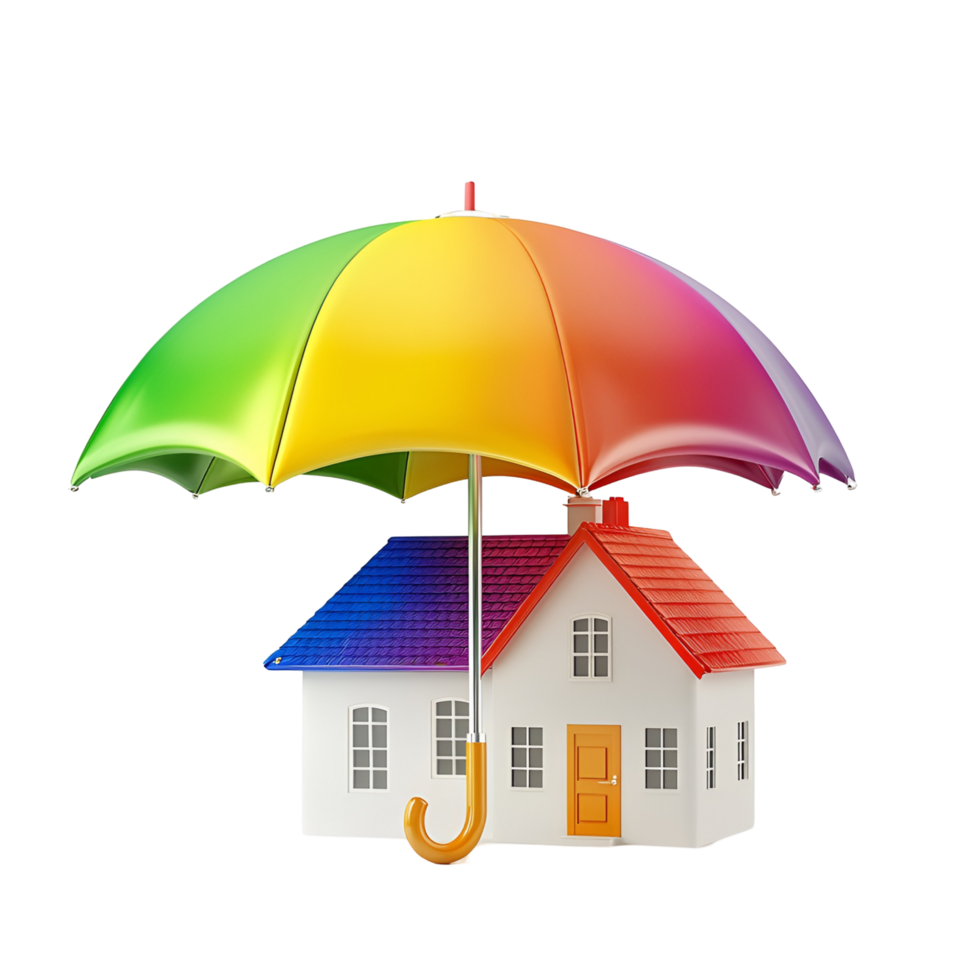 Colorful Rainbow Umbrella Transparent Background png