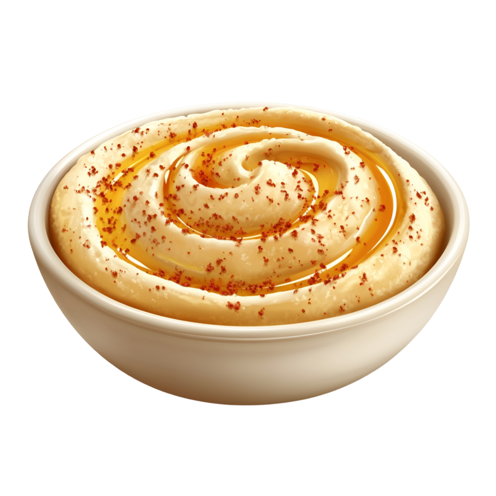 Traditional Hummus with Parsley Transparent Background png