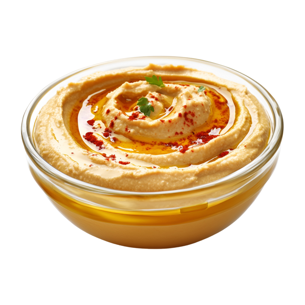 Fresh Hummus in Bowl Transparent Background png