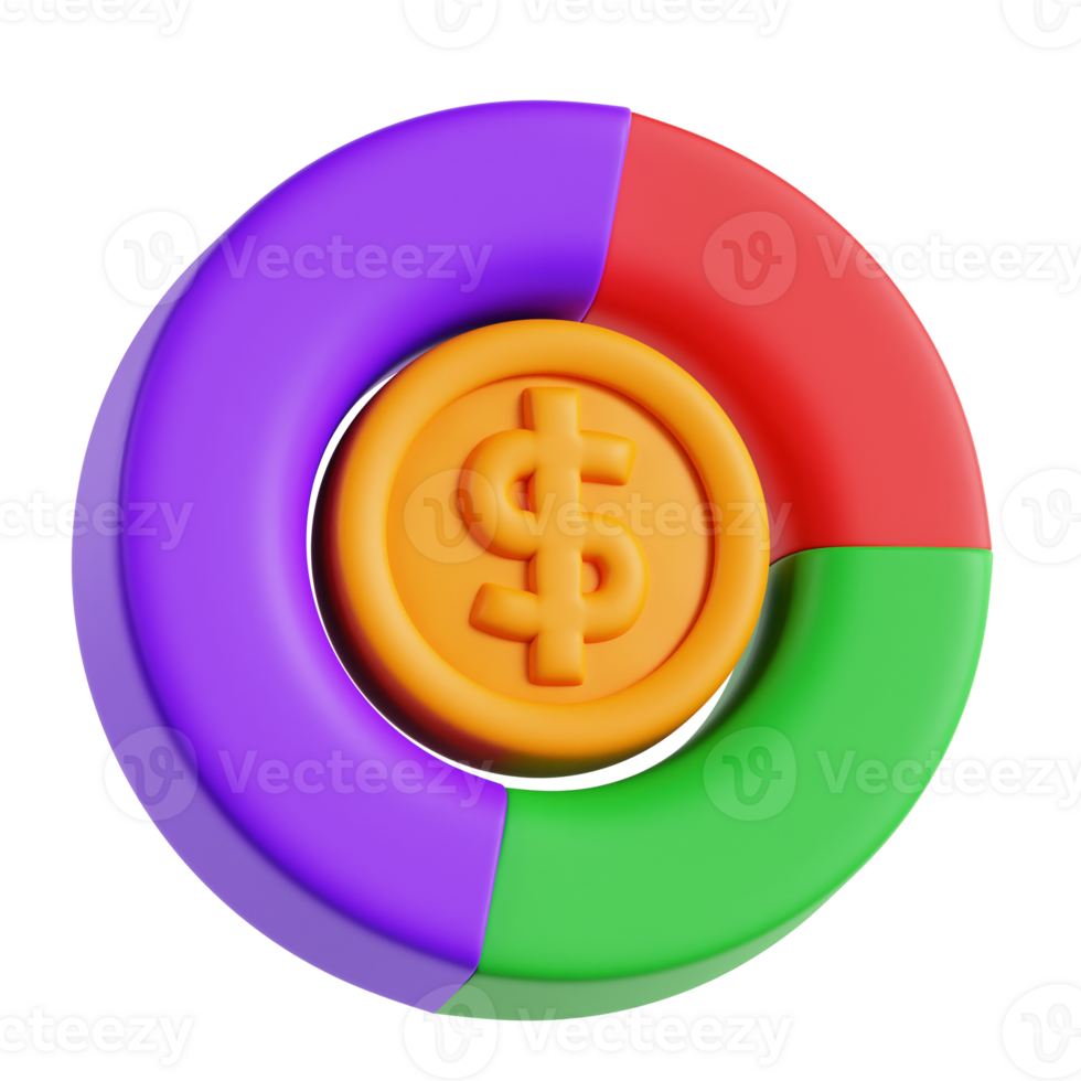 Financial Pie Chart with Dollar Symbol png