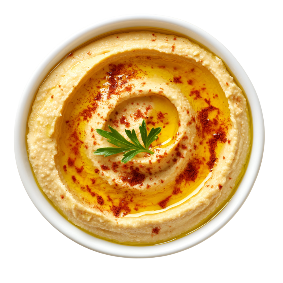 Creamy Hummus with Parsley Transparent Background png