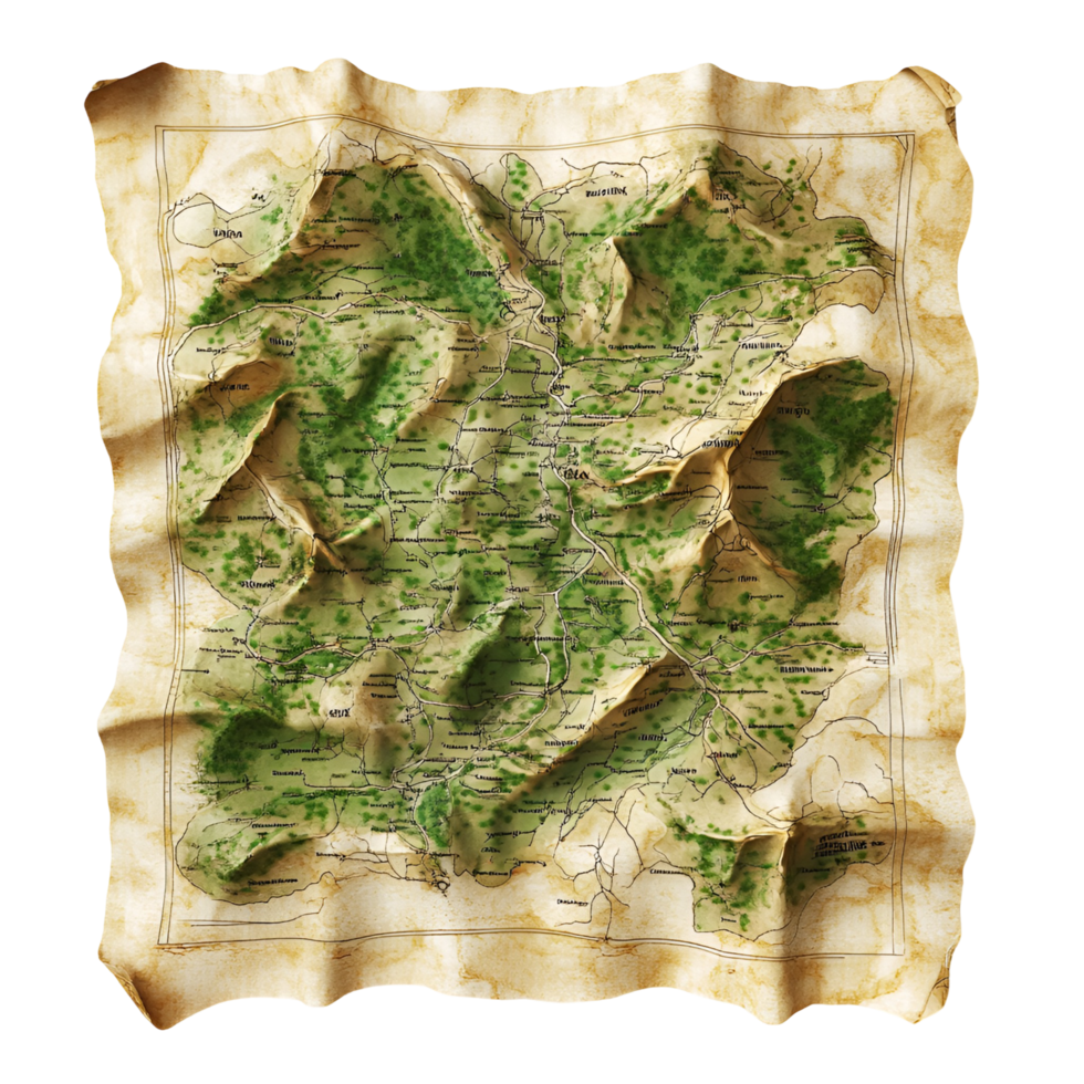 Ancient Treasure Map Transparent Background png
