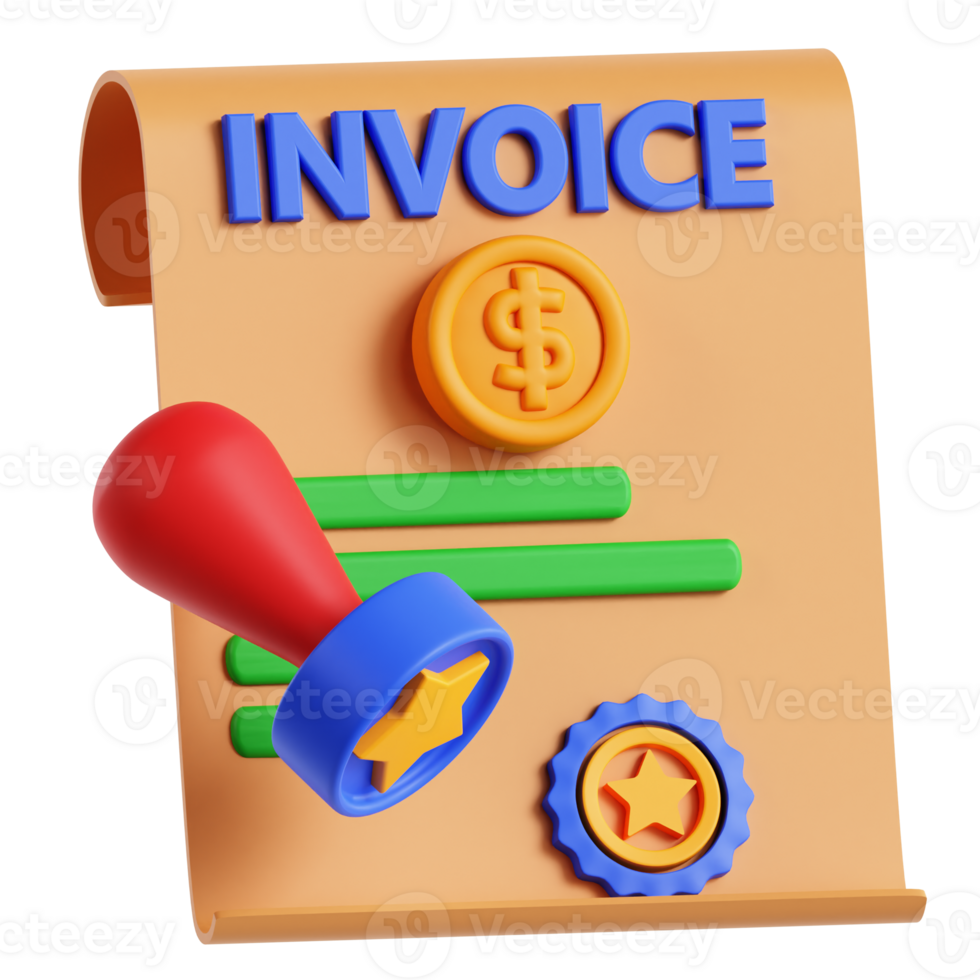 Invoice with Paid Stamp png