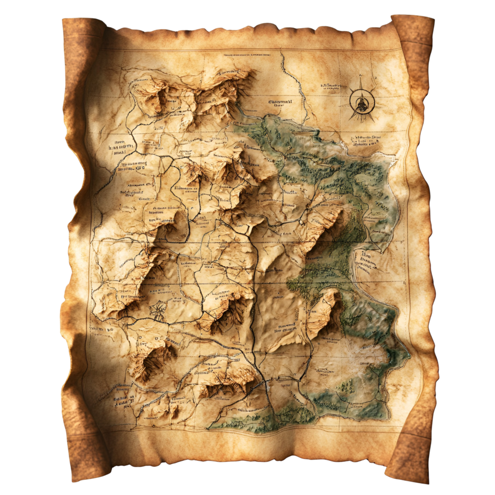 Vintage Old Map Transparent Background png
