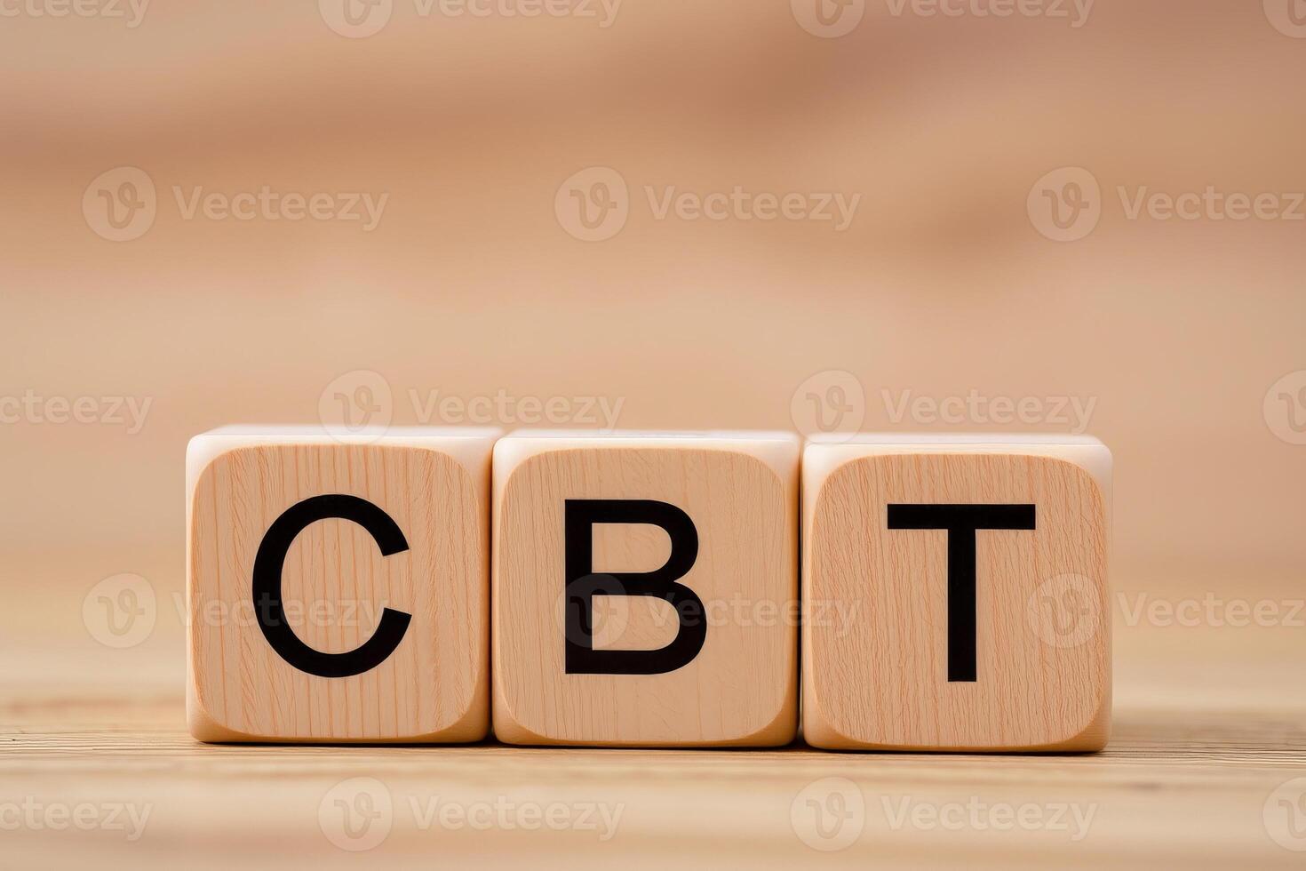 Abbreviation CBT on wooden cubes photo