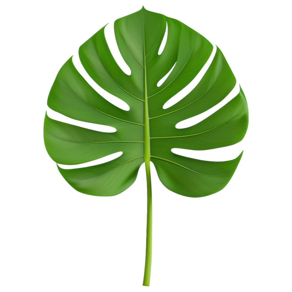 Free Isolated on Transparent Background, vibrant green leaf with intricate patterns showcases nature beauty and elegance png