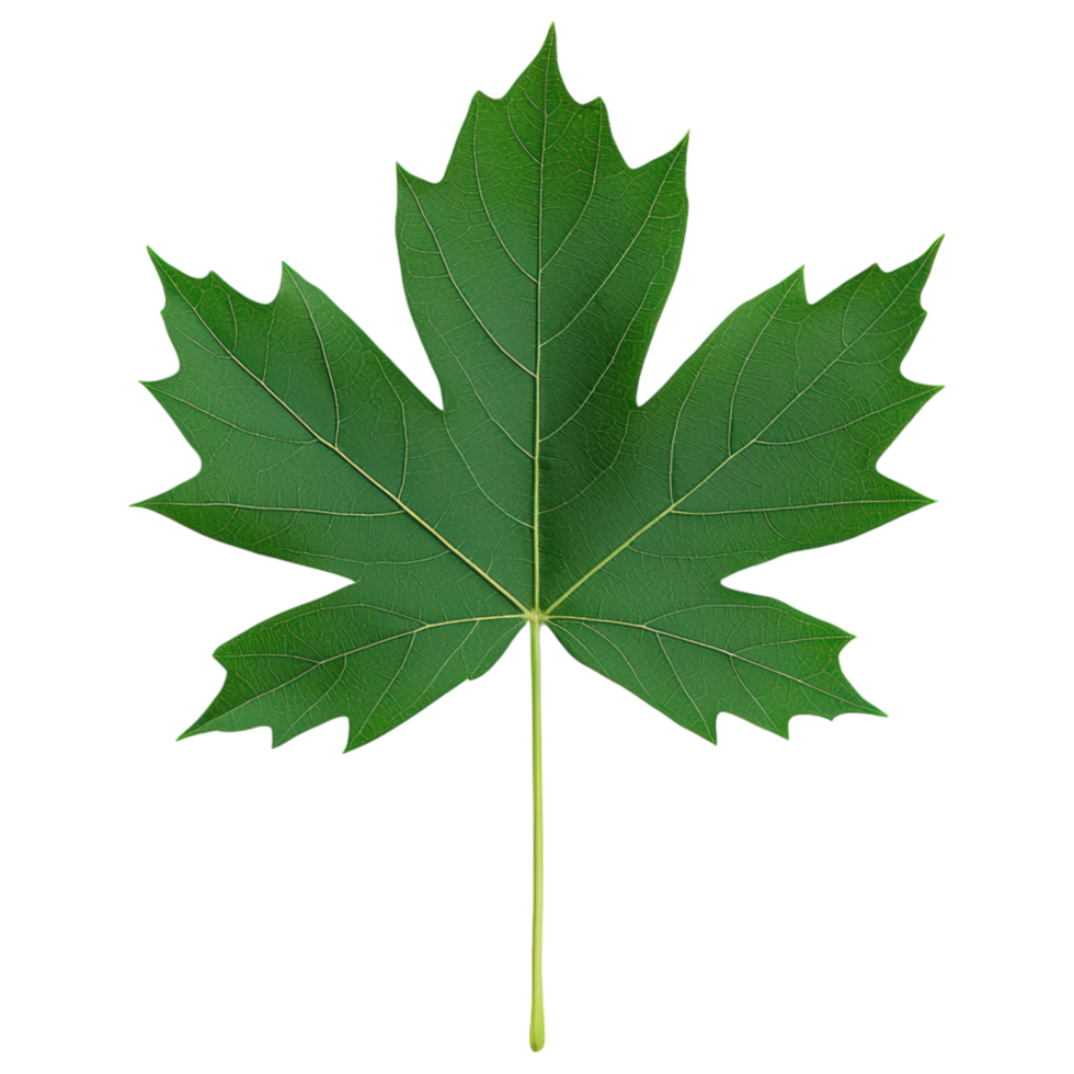 Free Isolated on Transparent Background, vibrant green leaf showcases intricate veins that captivates eye png