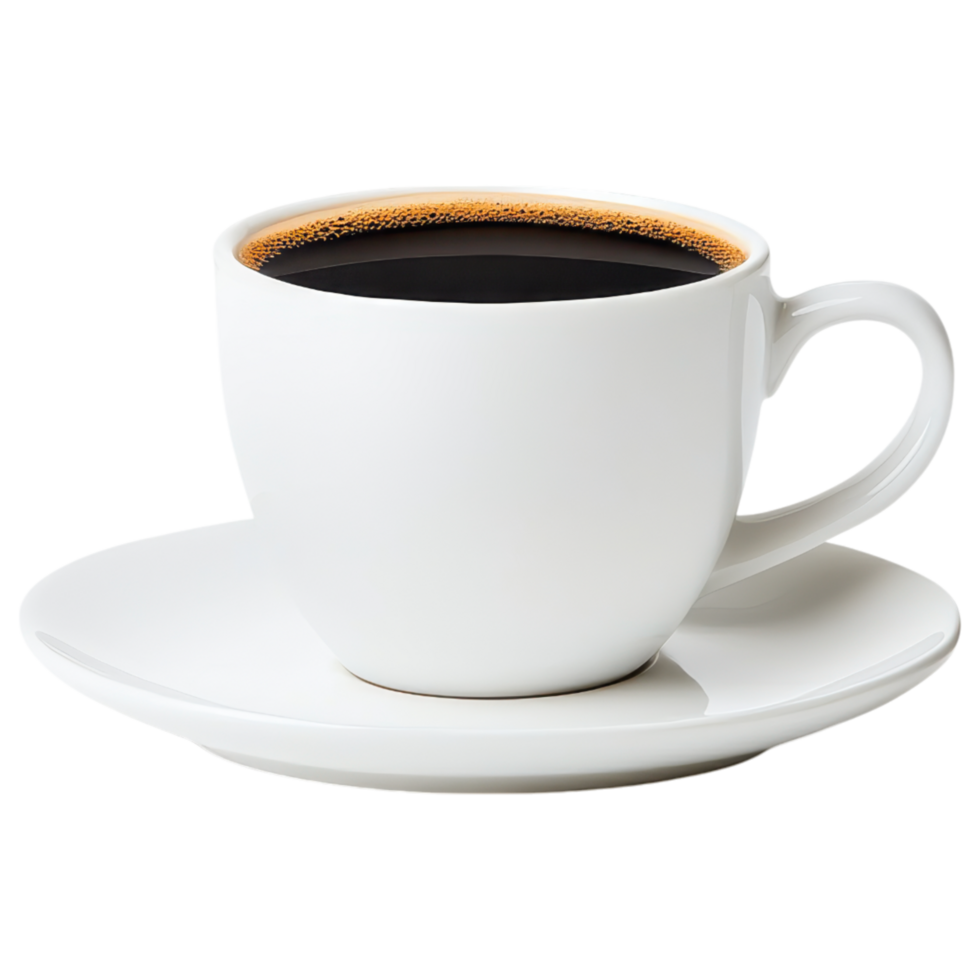 Free Isolated on Transparent Background, steaming cup of black coffee is perfect drink to start your day with warmth and energy png