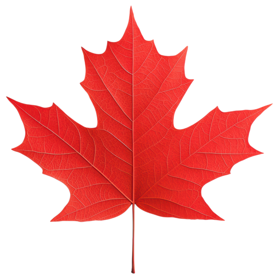 Free Isolated on Transparent Background, vibrant red leaf showcases nature beauty and intricate details, perfect for autumn themes png