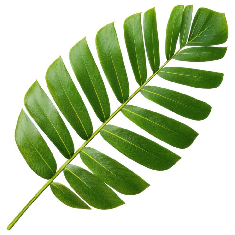 Free Isolated on Transparent Background, vibrant green leaf showcases its intricate structure and natural beauty, perfect for nature lovers png