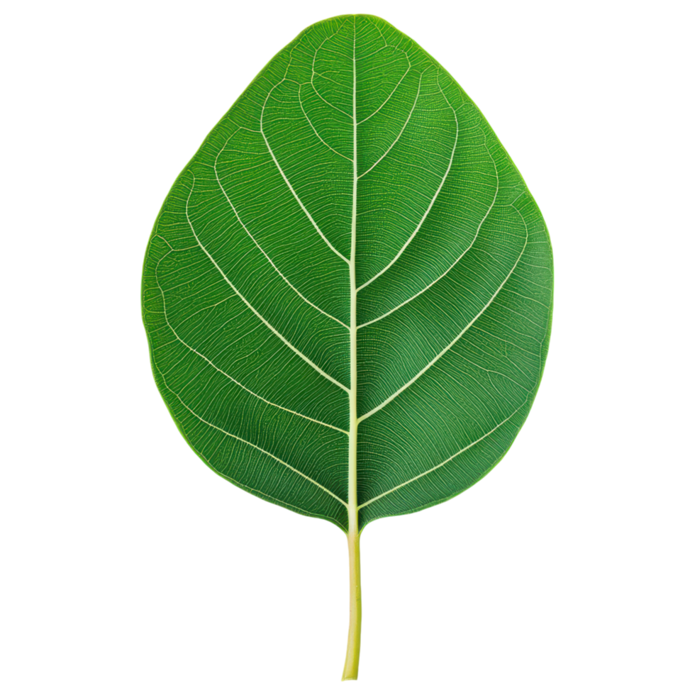 Free Isolated on Transparent Background, vibrant green leaf showcases intricate veins and smooth texture png