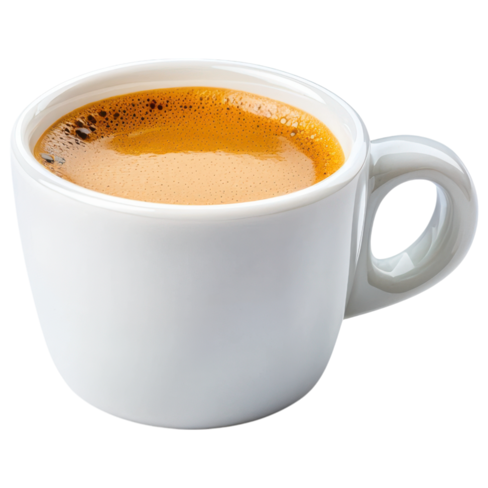 Free Isolated on Transparent Background, warm coffee drink in white cup offers comforting experience png