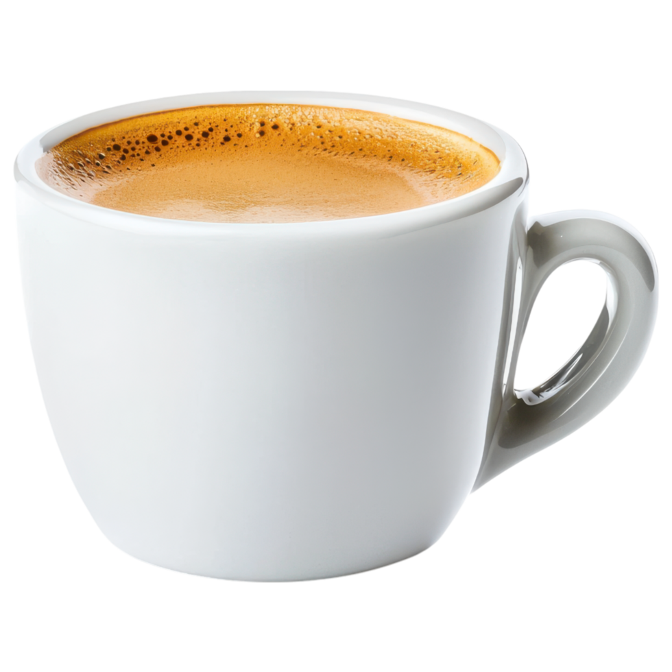 Free Isolated on Transparent Background, warm coffee drink in white cup offers comforting experience for any moment png