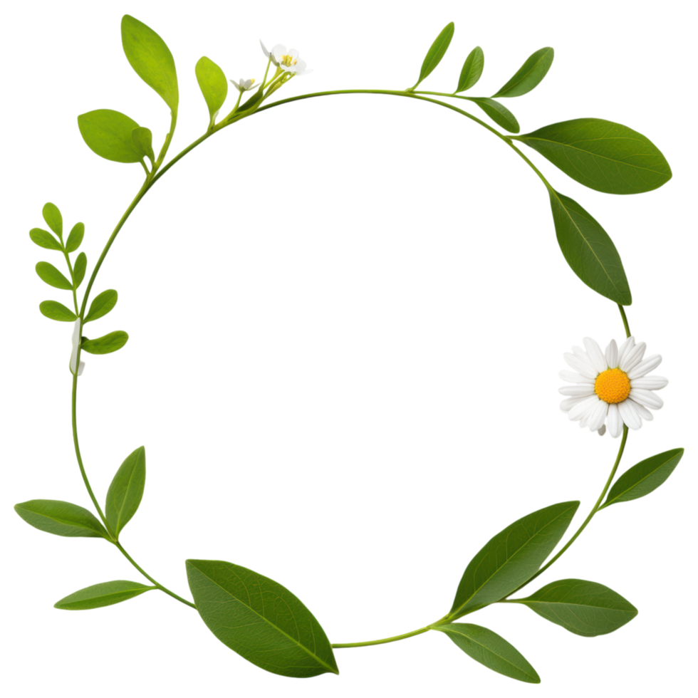 Free Isolated on Transparent Background, beautiful flower and leaf frame creates perfect natural decoration for any occasion png