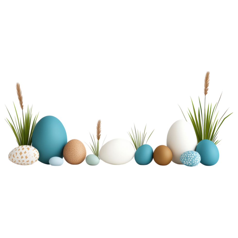 Free Isolated on Transparent Background, Easter eggs in decorative frame create vibrant spring atmosphere filled with joy and color png