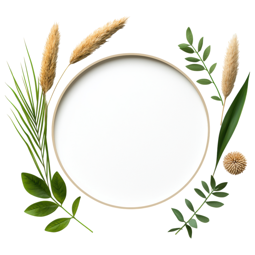 Free Isolated on Transparent Background, beautiful frame adorned with vibrant leaves and elegant flowers creates perfect backdrop for your design png