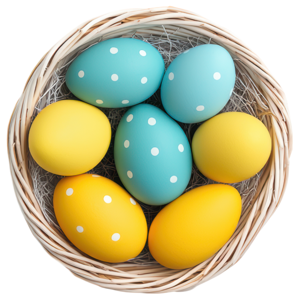 Free Isolated on Transparent Background, Colorful easter eggs in decorative frame create joyful for spring celebrations png