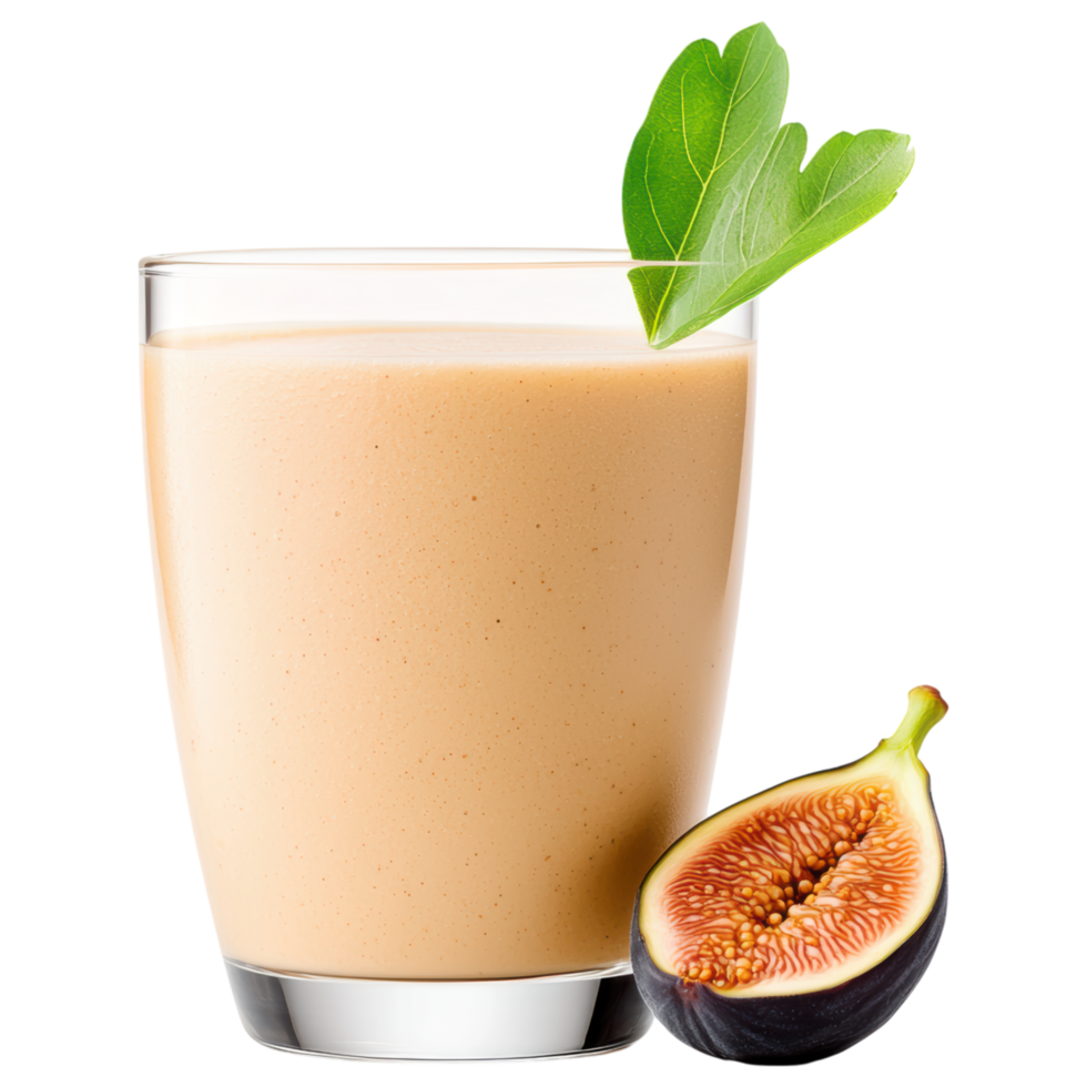 Free Isolated on Transparent Background, delicious smoothie drink made with fresh figs offers creamy texture and refreshing taste png