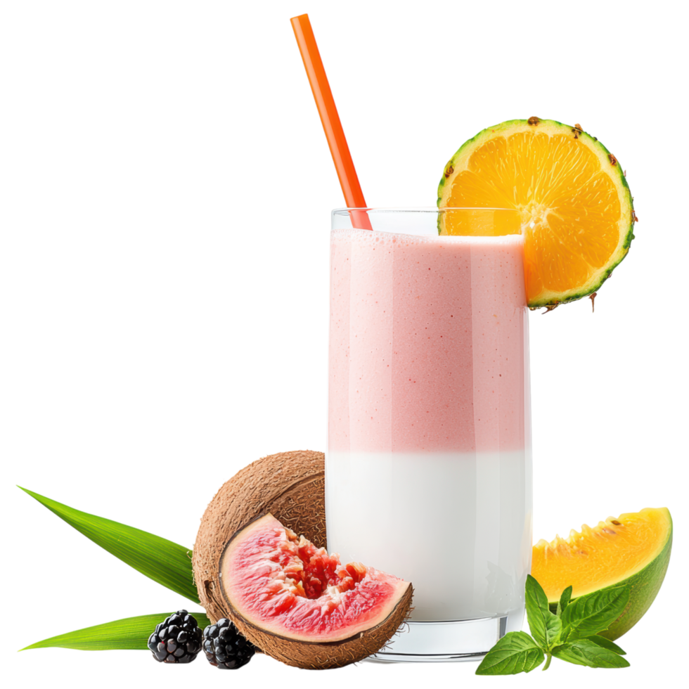 Free Isolated on Transparent Background, refreshing smoothie drink made with vibrant fruits and creamy layers brings joy to every sip png