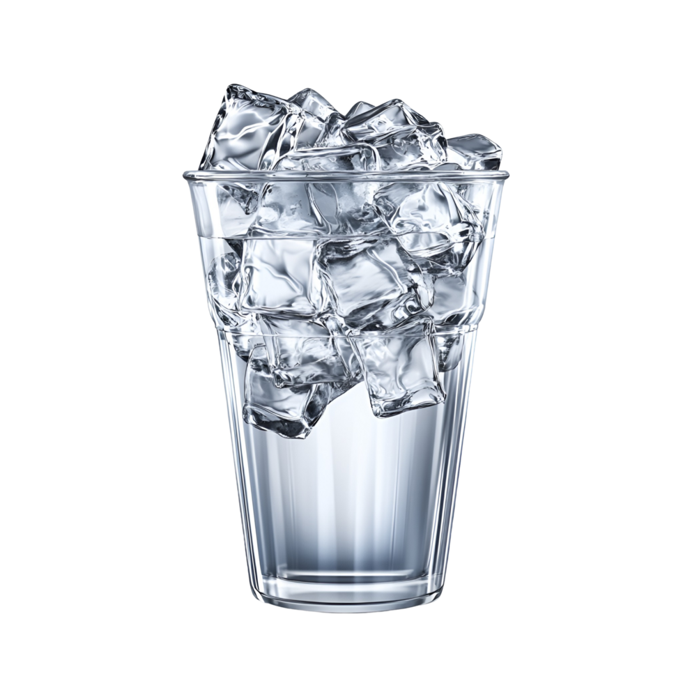 Refreshing Ice Cubes In Transparent Glass backgrounda white background png