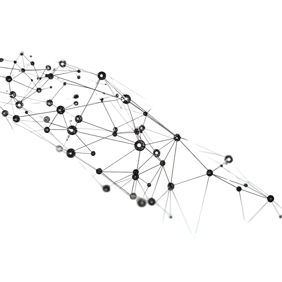 Abstract Black Mesh Structure Transparent Background png