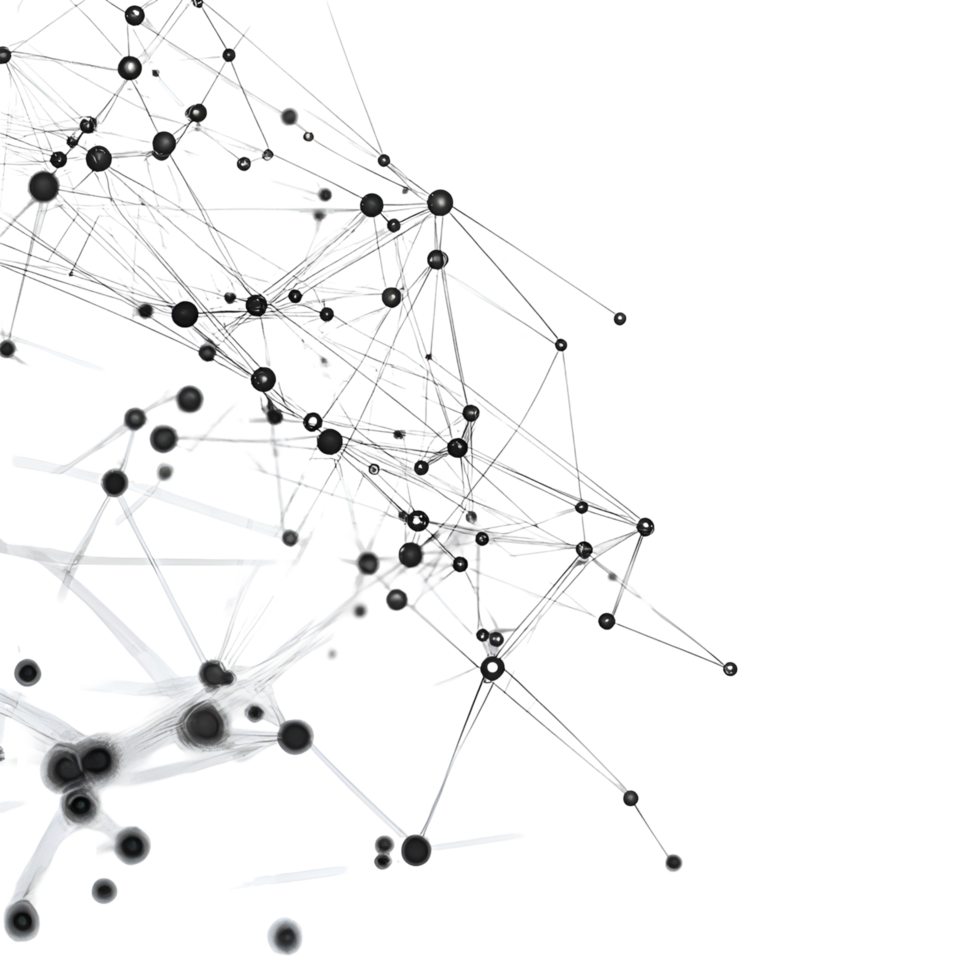 Black Network Digital Connection Nodes Transparent Background png