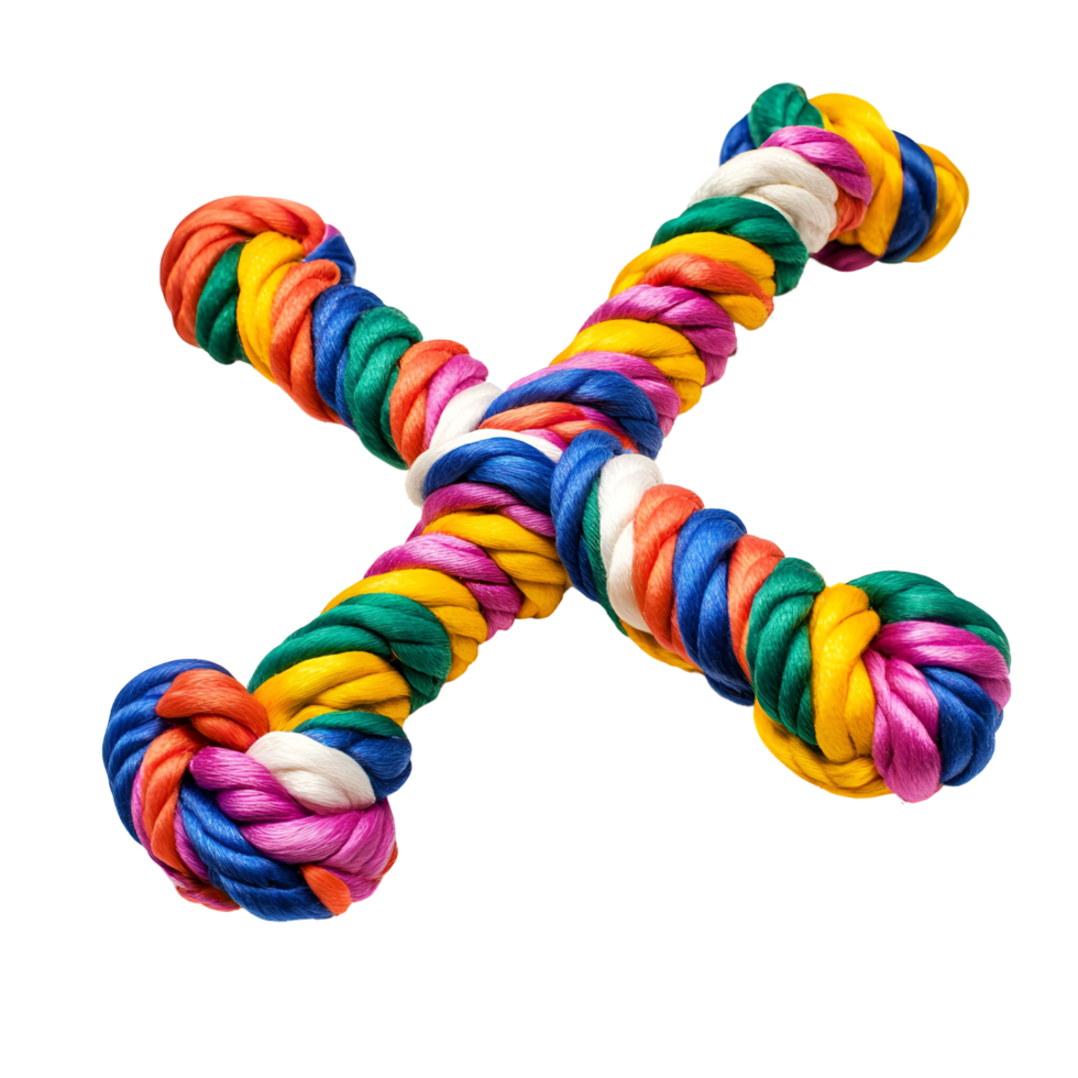 Colorful Rope Toy With Cross Transparent Background png