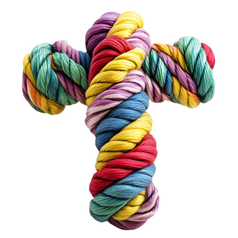 Multicolored Rope Toy With Cross Transparent Background png