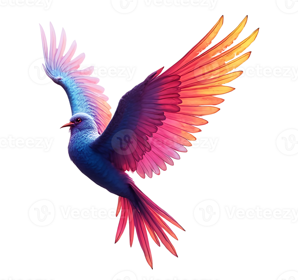 colorful bird of paradise isolated on background png