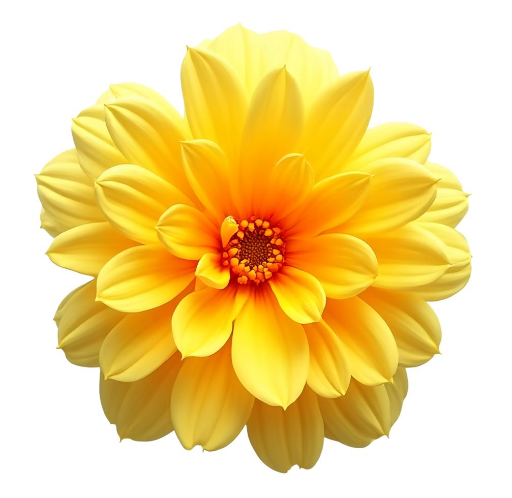 yellow dahlia flower isolated on transparent background png