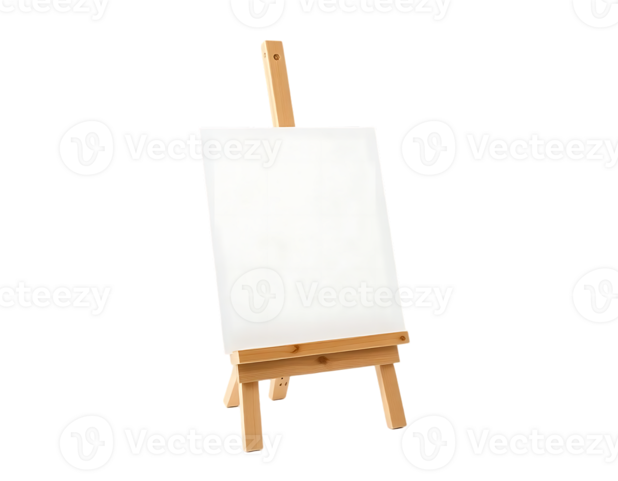 Wooden Easel with White Canvas png