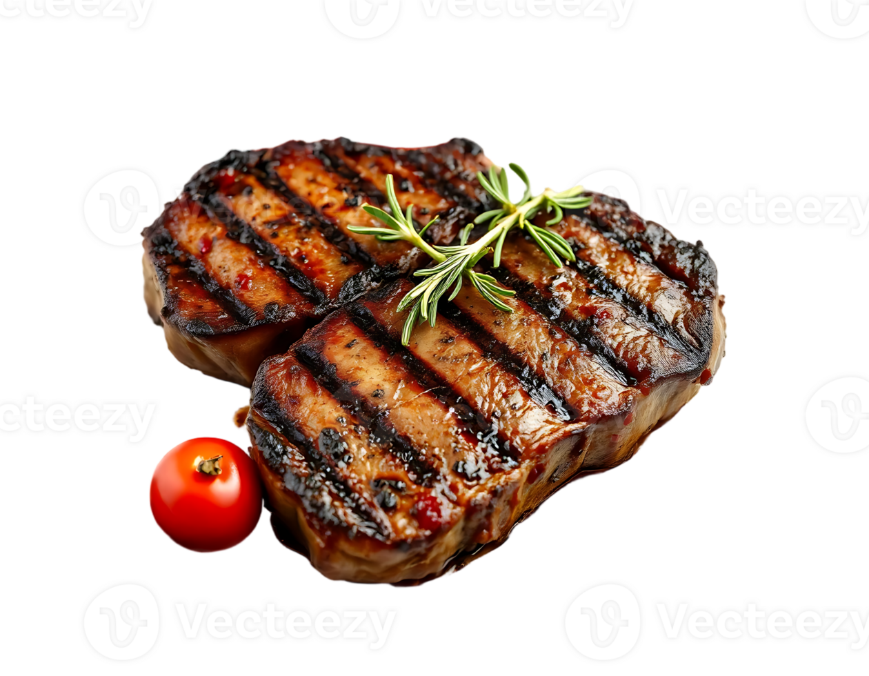 Grilled Steak with Rosemary and Tomato png