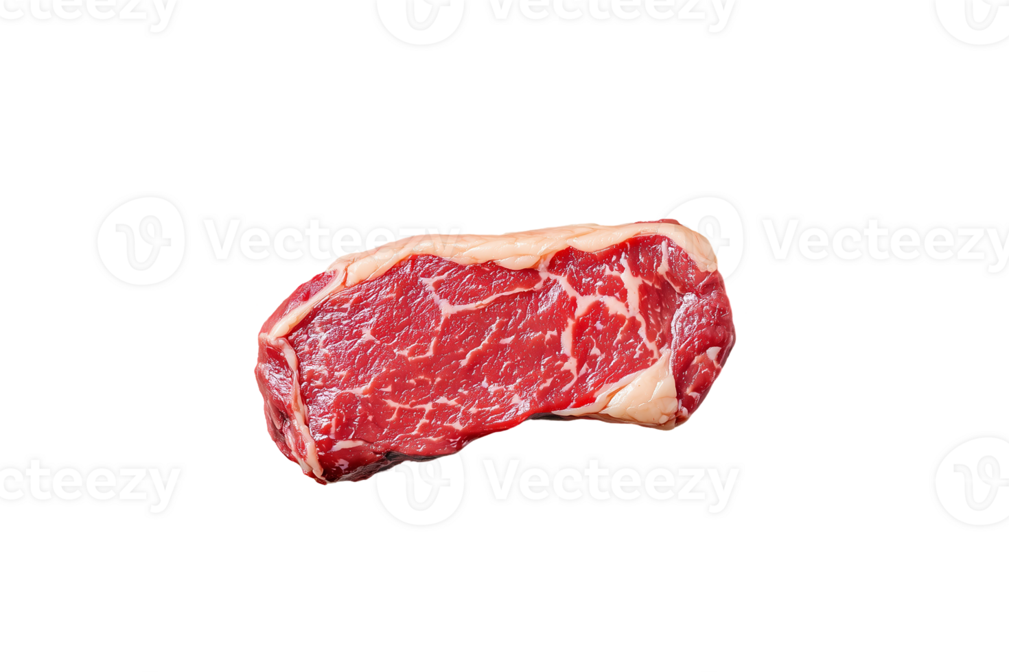 A beautifully marbled ribeye steak, showcasing rich red meat and creamy fat. Perfect for grilling or pan-searing, this cut is a favorite among steak lovers. png