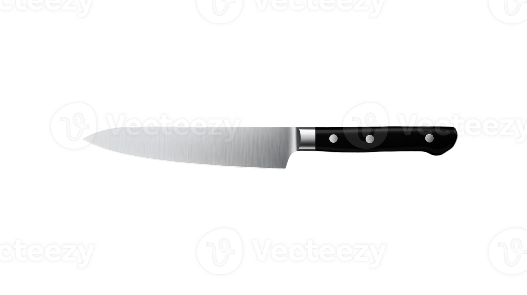 A sleek, professional chef knife with a polished blade and ergonomic handle, perfect for culinary enthusiasts. Ideal for precise cutting and food preparation tasks. png