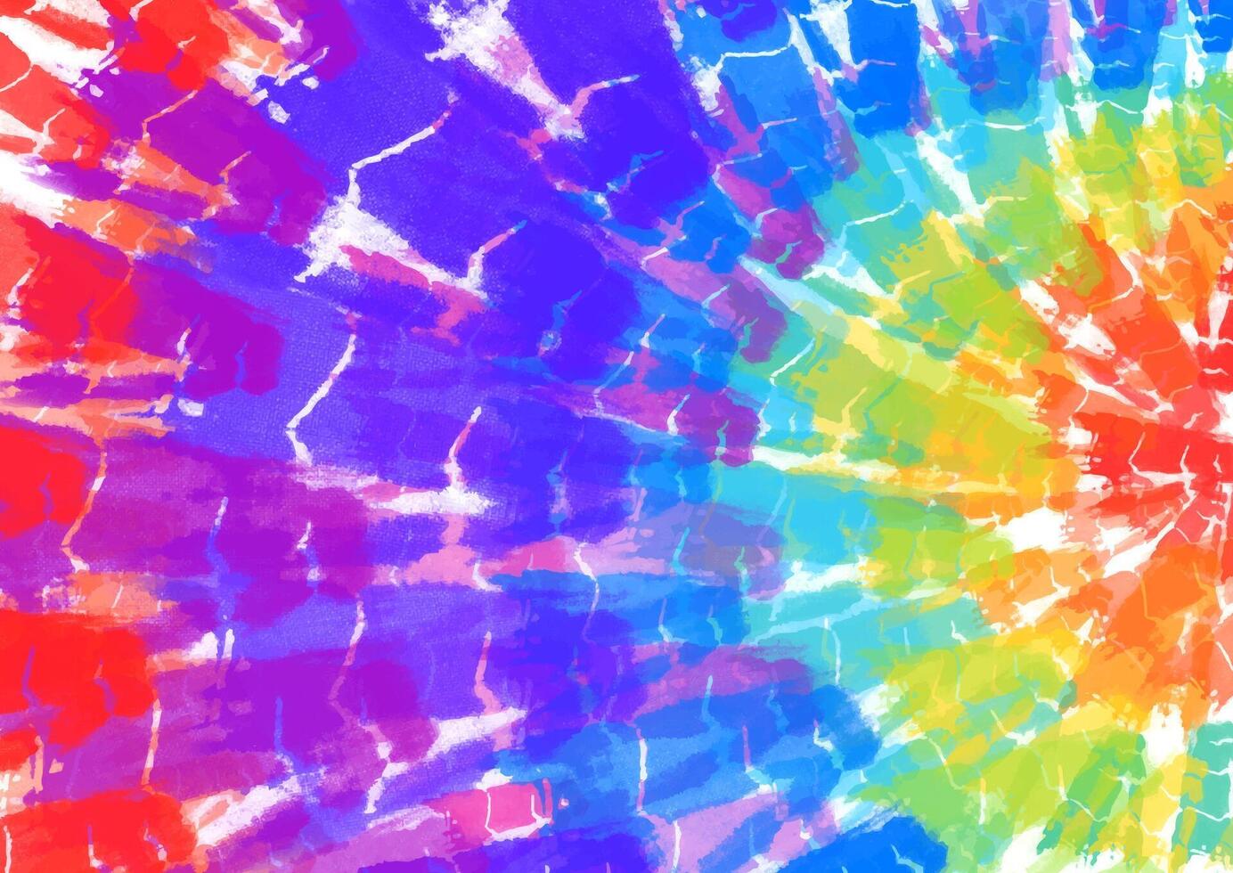 Abstract rainbow coloured hand painted tie dye background vector